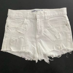 Express White Denim Jean Shorts